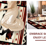 Ultra Soft Area Rug, Non Slip, Stain Resistant, Washable Area Rugs for Living Room, Bedroom, Rustic Wildlife Nature Motif(Red)
