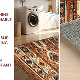 Ultra Soft Area Rug, Non Slip, Stain Resistant, Washable Area Rugs for Living Room, Bedroom, Stylish Cozy Southwestern Vibe(Orange)