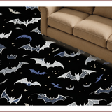 Ultra Soft Area Rug, Non Slip, Stain Resistant, Washable Area Rugs for Living Room, Bedroom, Spooky Black Halloween Decor(Black)