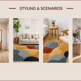 Ultra Soft Area Rug, Non Slip, Stain Resistant, Washable Area Rugs for Living Room, Bedroom, Modern Brown Gray Bedroom Plush Swirl Carpet(Gold)