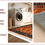 Ultra Soft Area Rug, Non Slip, Stain Resistant, Washable Area Rugs for Living Room, Bedroom, Vibrant Rustic Abstract Aesthetic(Orange)