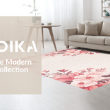 Ultra Soft Area Rug, Non Slip, Stain Resistant, Washable Area Rugs for Living Room, Bedroom, Fluffy Rose Minimalist Style(Pink)