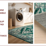 Ultra Soft Area Rug, Non Slip, Stain Resistant, Washable Area Rugs for Living Room, Bedroom, Stylish Light Toned Trellis Design(Green)