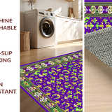 Ultra Soft Area Rug, Non Slip, Stain Resistant, Washable Area Rugs for Living Room, Bedroom, Whimsical Colorful Abstract Elements(Purple)