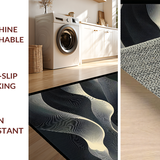 Ultra Soft Area Rug, Non Slip, Stain Resistant, Washable Area Rugs for Living Room, Bedroom, Refined Subtle Layered Patterns(Gray)