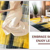 Ultra Soft Area Rug, Non Slip, Stain Resistant, Washable Area Rugs for Living Room, Bedroom, Vibrant Abstract Splash Aesthetic(Yellow)
