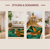 Ultra Soft Area Rug, Non Slip, Stain Resistant, Washable Area Rugs for Living Room, Bedroom, Non-Slip Ultra Thin Bedroom Jungle Tiger Carpet(Green)