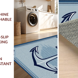 Ultra Soft Area Rug, Non Slip, Stain Resistant, Washable Area Rugs for Living Room, Bedroom, Vibrant Coastal Nautical Scene(Blue)