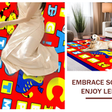 Ultra Soft Area Rug, Non Slip, Stain Resistant, Washable Area Rugs for Living Room, Bedroom, Whimsical ABC Animal Imagery(Blue)