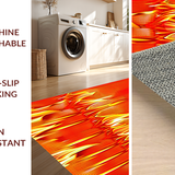 Ultra Soft Area Rug, Non Slip, Stain Resistant, Washable Area Rugs for Living Room, Bedroom, Lively Lava Flow Visual Experience(Orange)