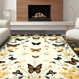 Ultra Soft Area Rug, Non Slip, Stain Resistant, Washable Area Rugs for Living Room, Bedroom, Sophisticated Bold Insect Imagery(Beige)