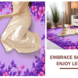 Ultra Soft Area Rug, Non Slip, Stain Resistant, Washable Area Rugs for Living Room, Bedroom, Feminine Round Petal Aesthetic(Purple)