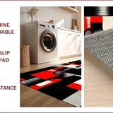 Ultra Soft Area Rug, Non Slip, Stain Resistant, Washable Area Rugs for Living Room, Bedroom, Chic Black and White Composition(Black)