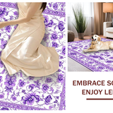 Ultra Soft Area Rug, Non Slip, Stain Resistant, Washable Area Rugs for Living Room, Bedroom, Contemporary Soft Bloom Motif(Purple)