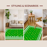 Ultra Soft Area Rug, Non Slip, Stain Resistant, Washable Area Rugs for Living Room, Bedroom, Rustic Traditional Gnome Aesthetic(Green)