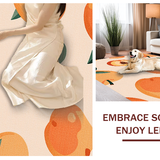 Ultra Soft Area Rug, Non Slip, Stain Resistant, Washable Area Rugs for Living Room, Bedroom, Elegant Peachy Geometric Fusion Style(Orange)