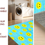 Ultra Soft Area Rug, Non Slip, Stain Resistant, Washable Area Rugs for Living Room, Bedroom, Vibrant Educational Whimsical Design(Blue)