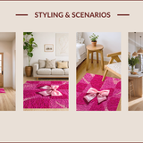 Ultra Soft Area Rug, Non Slip, Stain Resistant, Washable Area Rugs for Living Room, Bedroom, coquette bow bath mat(Pink)