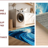 Stylish Coastal Wave Motif(Blue)