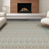 Transitional Blue Medallion Design(Beige)