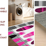 Ultra Soft Area Rug, Non Slip, Stain Resistant, Washable Area Rugs for Living Room, Bedroom, Contemporary Striped Coastal Accent(Pink)