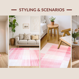 Ultra Soft Area Rug, Non Slip, Stain Resistant, Washable Area Rugs for Living Room, Bedroom, Elegant Ombre Color Fusion(Pink)