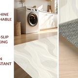 Ultra Soft Area Rug, Non Slip, Stain Resistant, Washable Area Rugs for Living Room, Bedroom, Sophisticated Cream Abstract Expression(Beige)