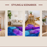 Ultra Soft Area Rug, Non Slip, Stain Resistant, Washable Area Rugs for Living Room, Bedroom, Shaggy Purple Playroom Carpet for Kids(Purple)
