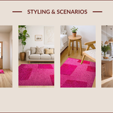 Ultra Soft Area Rug, Non Slip, Stain Resistant, Washable Area Rugs for Living Room, Bedroom, Vintage Hot Pink Bedroom Non-Slip Area Rug(Pink)