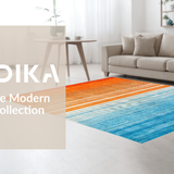 Ultra Soft Area Rug, Non Slip, Stain Resistant, Washable Area Rugs for Living Room, Bedroom, Artistic Transitioning Color Palette(Orange)
