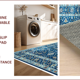 Ultra Soft Area Rug, Non Slip, Stain Resistant, Washable Area Rugs for Living Room, Bedroom, Durable Blue Entryway Area Rug with Intricate Pattern(Blue)
