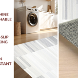 Ultra Soft Area Rug, Non Slip, Stain Resistant, Washable Area Rugs for Living Room, Bedroom, Textured Neutral Geometric Layers(Beige)