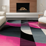 Ultra Soft Area Rug, Non Slip, Stain Resistant, Washable Area Rugs for Living Room, Bedroom, Striking Modernist Geometric Appeal(Gray)