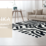 Ultra Soft Area Rug, Non Slip, Stain Resistant, Washable Area Rugs for Living Room, Bedroom, Black and White Zebra Entryway Non-Slip Runner(Black)