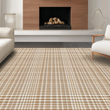 Ultra Soft Area Rug, Non Slip, Stain Resistant, Washable Area Rugs for Living Room, Bedroom, Minimalist Monochrome Abstract Style(Brown)