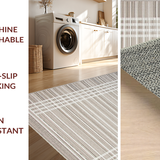 Ultra Soft Area Rug, Non Slip, Stain Resistant, Washable Area Rugs for Living Room, Bedroom, Elegant Earthy Border Design(Beige)