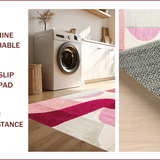 Ultra Soft Area Rug, Non Slip, Stain Resistant, Washable Area Rugs for Living Room, Bedroom, Abstract Geometric Living Room Multicolor Faded Rug(Pink)