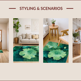 Ultra Soft Area Rug, Non Slip, Stain Resistant, Washable Area Rugs for Living Room, Bedroom, Charming Earthy Tones Floral Arrangement(Green)
