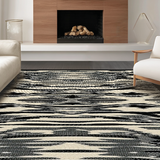 Ultra Soft Area Rug, Non Slip, Stain Resistant, Washable Area Rugs for Living Room, Bedroom, High-Contrast Striped Rustic Charm(Beige)