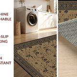 Ultra Soft Area Rug, Non Slip, Stain Resistant, Washable Area Rugs for Living Room, Bedroom, Quirky Textured Natural Coir Design(Gold)