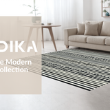Ultra Soft Area Rug, Non Slip, Stain Resistant, Washable Area Rugs for Living Room, Bedroom, Wild Savanna Inspired Carpet With Sophisticated Contrast Line Arrangement(Black)