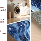 Ultra Soft Area Rug, Non Slip, Stain Resistant, Washable Area Rugs for Living Room, Bedroom, Mythical Sea Monster Rug With Swirling Tentacle Artwork Design(Blue)