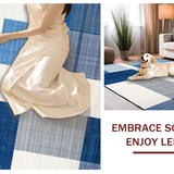 Ultra Soft Area Rug, Non Slip, Stain Resistant, Washable Area Rugs for Living Room, Bedroom, Sophisticated Blue Tones with Texture(Blue)