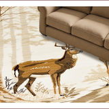 Ultra Soft Area Rug, Non Slip, Stain Resistant, Washable Area Rugs for Living Room, Bedroom, Chic Naturalist Sika Print(Beige)