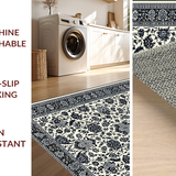 Ultra Soft Area Rug, Non Slip, Stain Resistant, Washable Area Rugs for Living Room, Bedroom, Luxurious Black and Grey Medallion(Beige)