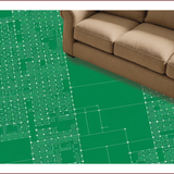 Ultra Soft Area Rug, Non Slip, Stain Resistant, Washable Area Rugs for Living Room, Bedroom, Vibrant Cityscape Playful Arrangement(Green)