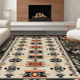 Ultra Soft Area Rug, Non Slip, Stain Resistant, Washable Area Rugs for Living Room, Bedroom, Tribal Chic Earthy Aesthetic(Gray)