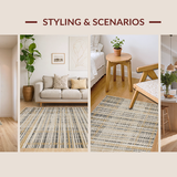 Ultra Soft Area Rug, Non Slip, Stain Resistant, Washable Area Rugs for Living Room, Bedroom, Contemporary Soft Neutral Patterns(Beige)