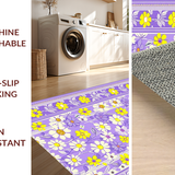 Ultra Soft Area Rug, Non Slip, Stain Resistant, Washable Area Rugs for Living Room, Bedroom, Joyful Pastel Flower Medley(Purple)