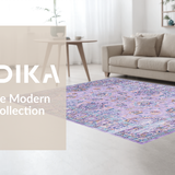 Ultra Soft Area Rug, Non Slip, Stain Resistant, Washable Area Rugs for Living Room, Bedroom, Elegant Antique Geometric Fusion(Purple)